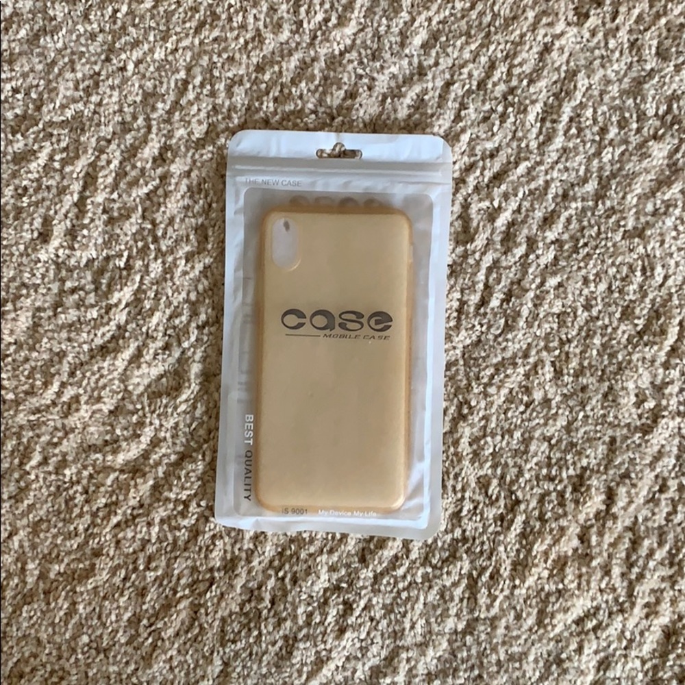 Gold Cell Phone Case w/ Rhinestones iPhone XS Max